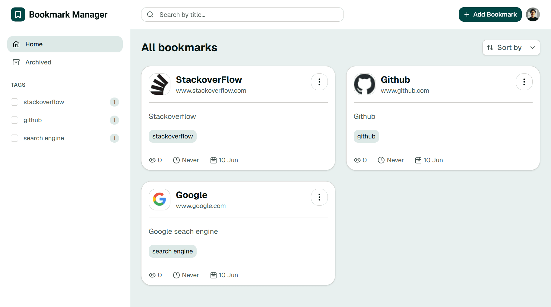 Bookmark Manager
